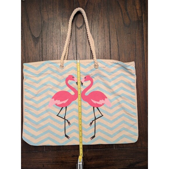 Pink Flamingo Totes Lot Of 2 Beach Pool Casual Colorful Summer Fun Bags - Picture 10 of 10